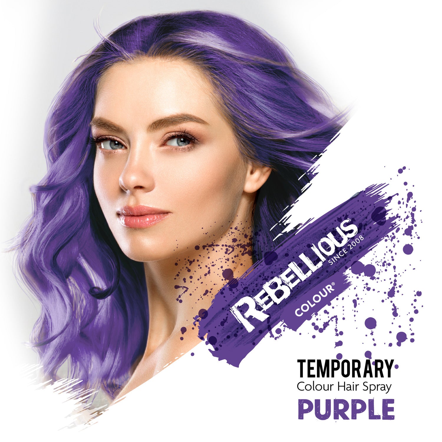 Rebellious Purple spray cheveux violet 125ml lavable