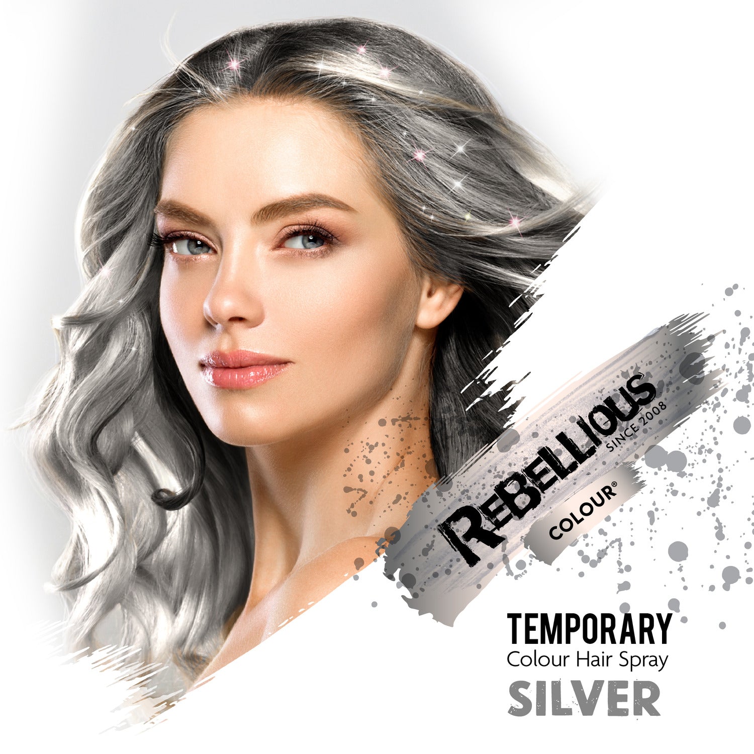 PRIMAL Rebellious Silver spray cheveux argent 125ml lavable