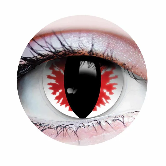PRIMAL Devil Eyes lentilles rouges blanches œil de chat