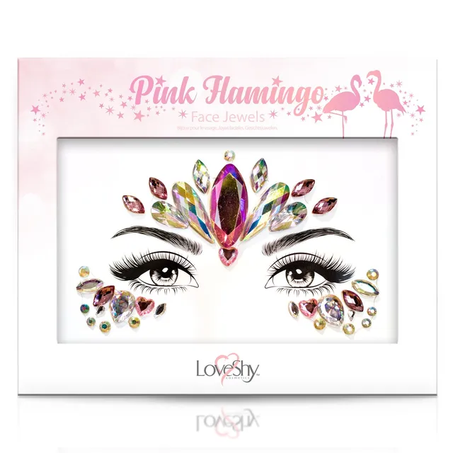 Glitter Me Up Pink Flamingo bijoux visage strass