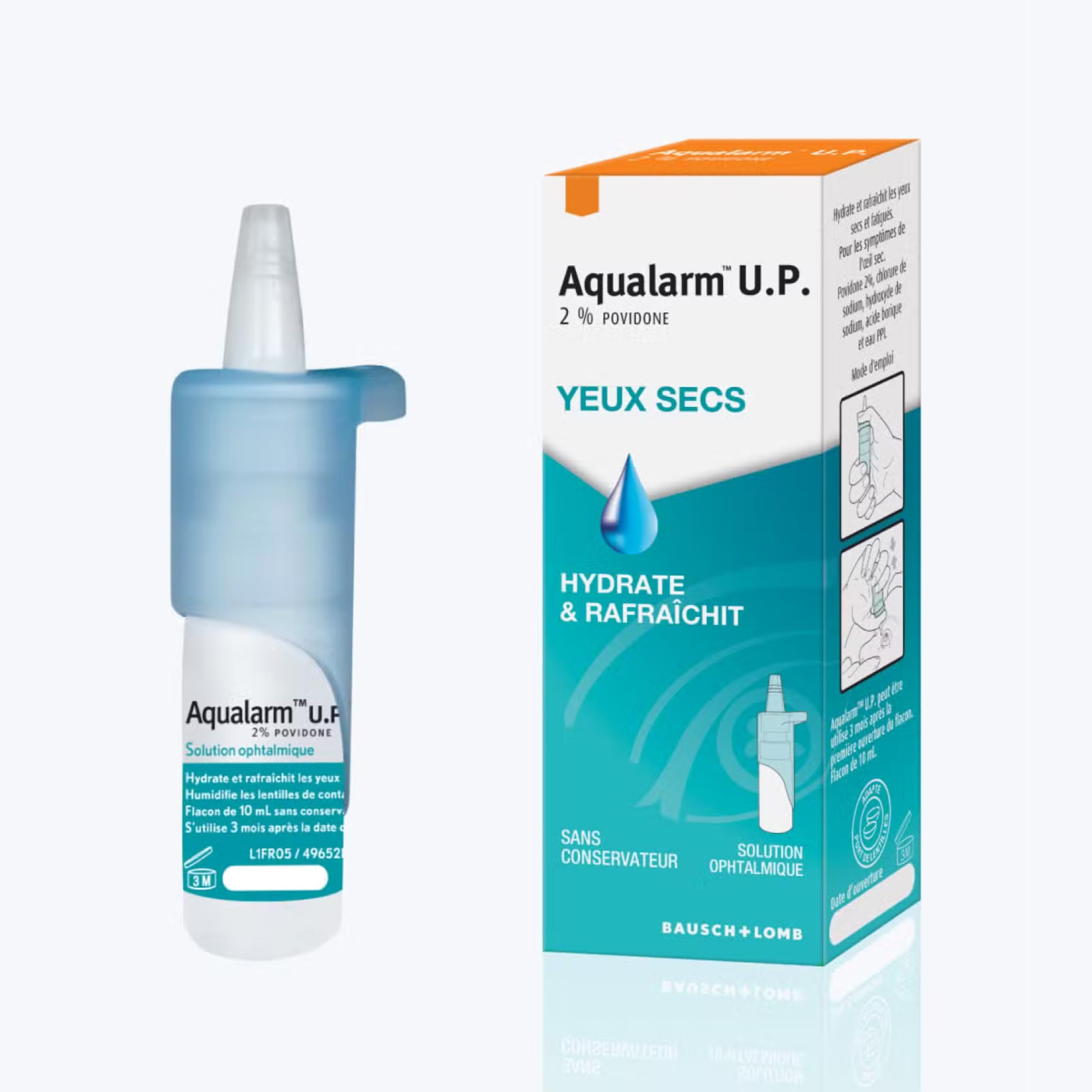 Aqualarm U.P. gouttes yeux secs 2x10ml povidone