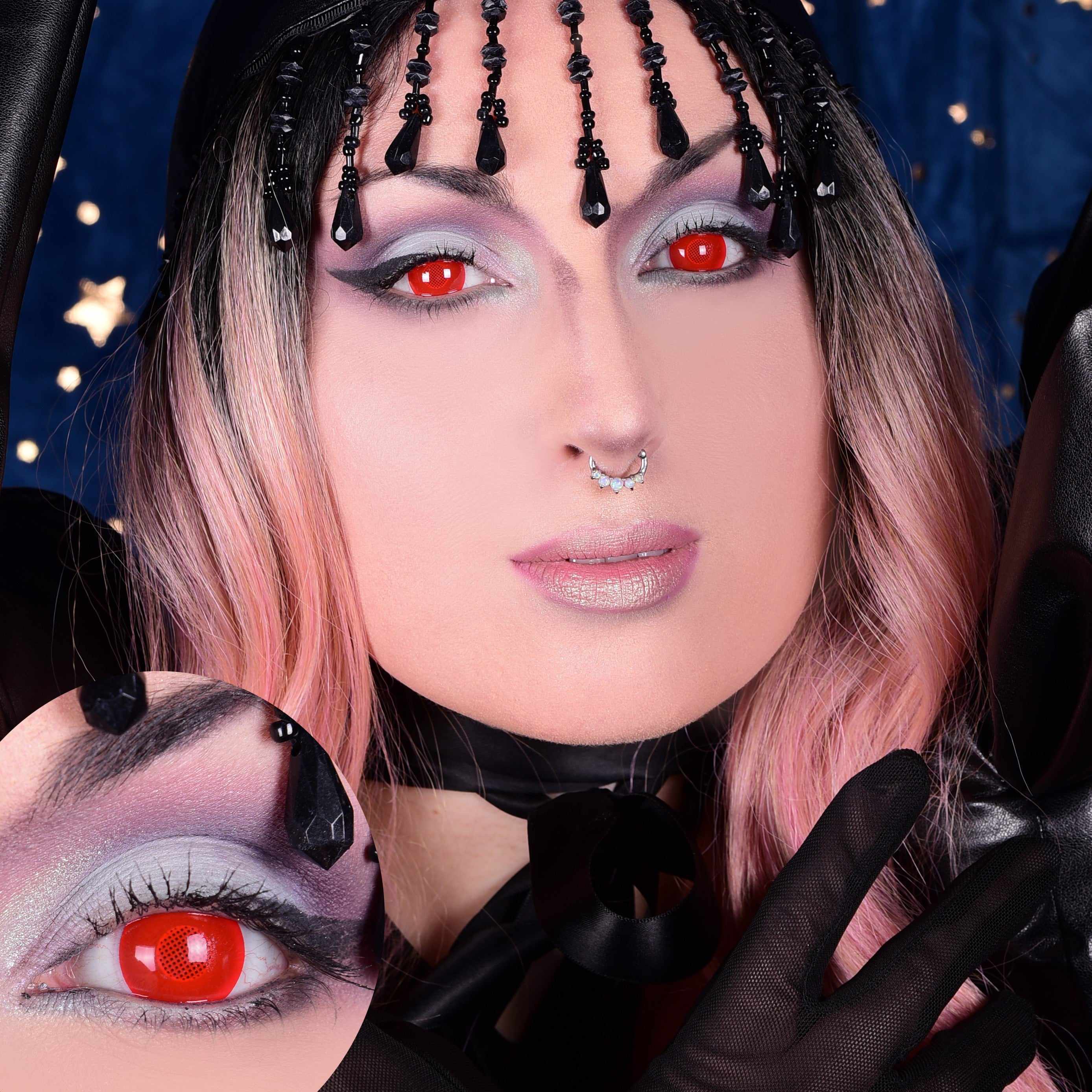 PRIMAL X-Ray lentilles cosplay rouges effet aveugle