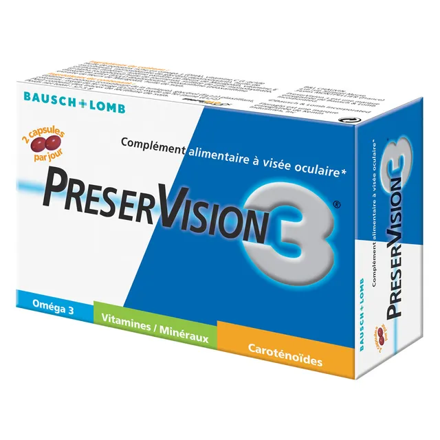 PreserVision 3 Capsules complément alimentaire 1 mois vision