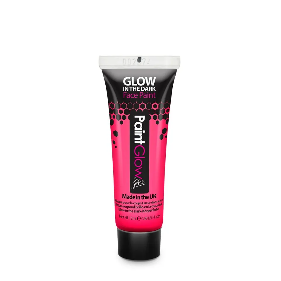 PaintGlow UV peinture visage rose phosphorescent 12 ml