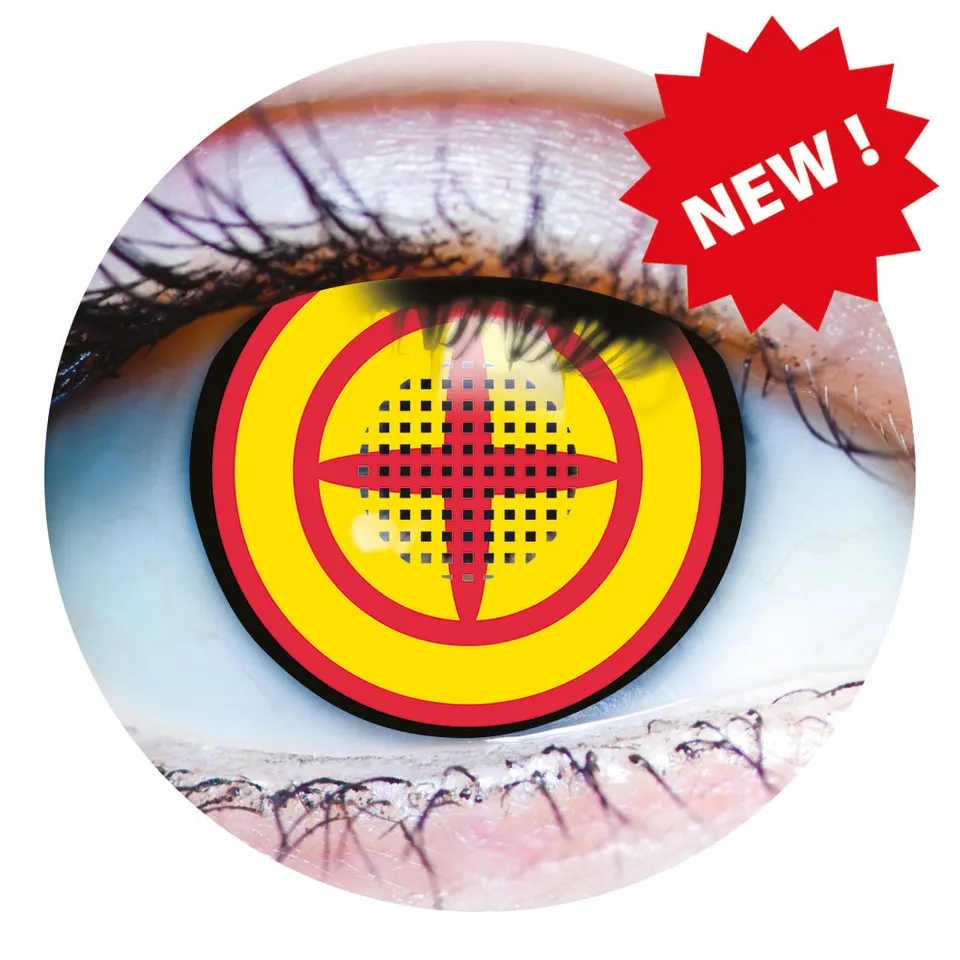 Primal Power Lentilles cosplay jaune rouge Chainsaw