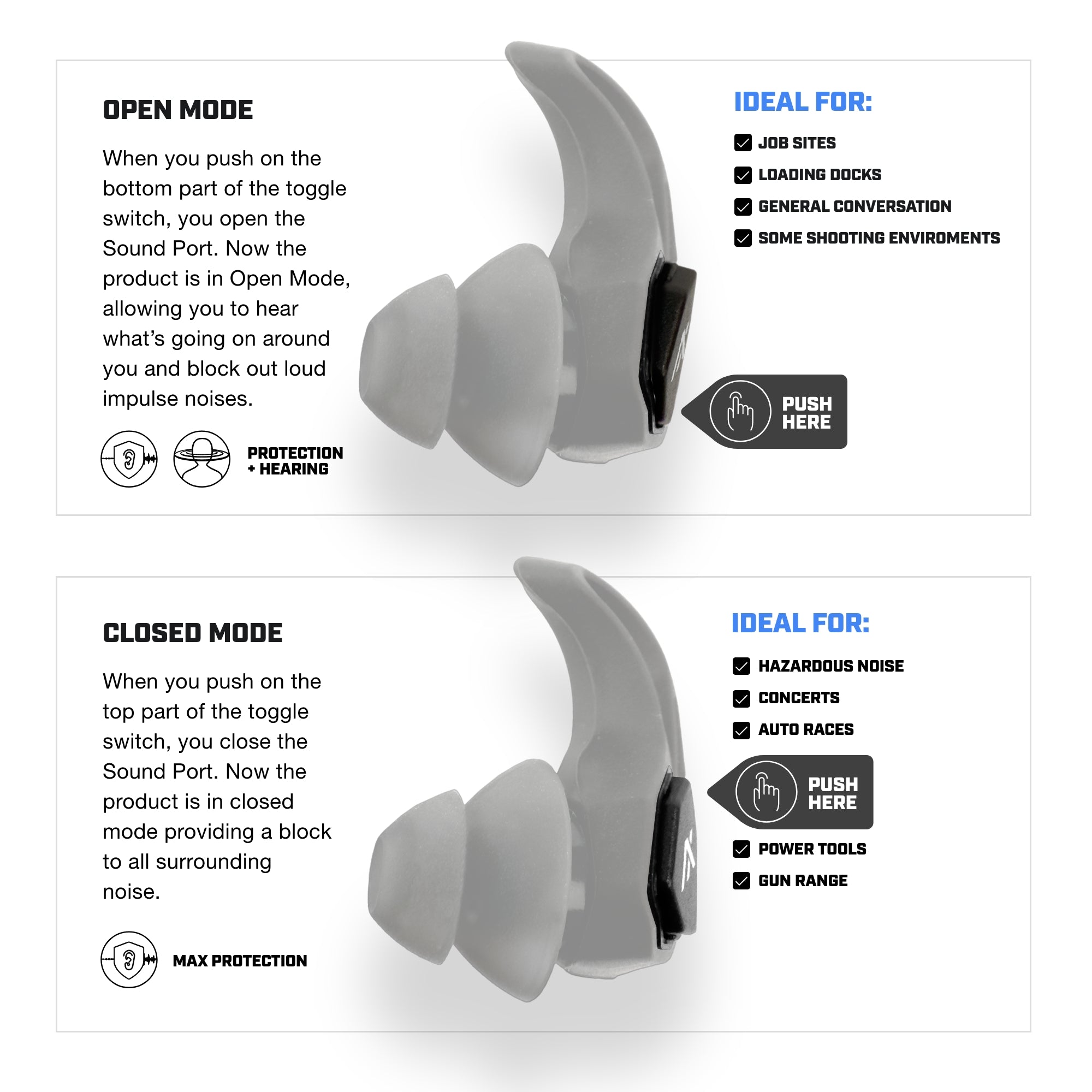 AXIL X30i bouchons oreilles à valve réglable