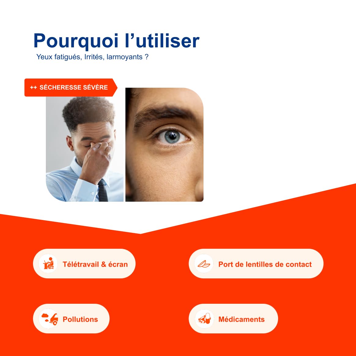 Aqualarm Intensive UD gouttes yeux secs lot 2x30 acide hyaluronique