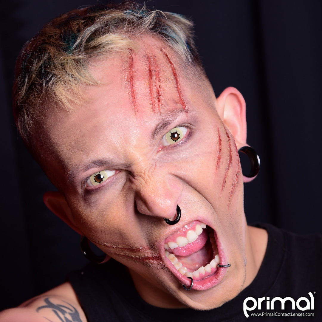 PRIMAL Contagion I lentilles de contact gris jaune effet zombie
