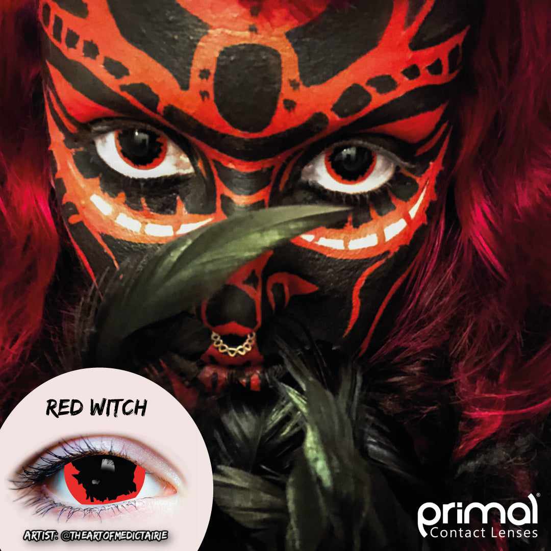 Primal Red Witch lentilles couleur rouge noir 15,2 mm