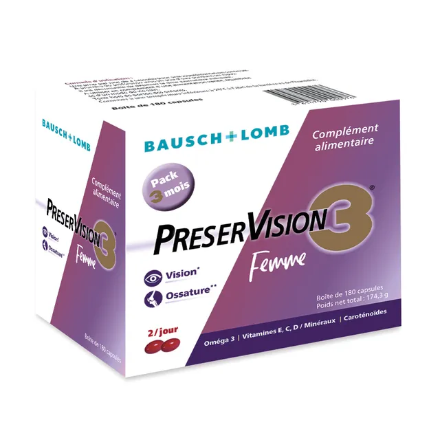 PreserVision 3 Femme complément alimentaire boîte 3 mois vision