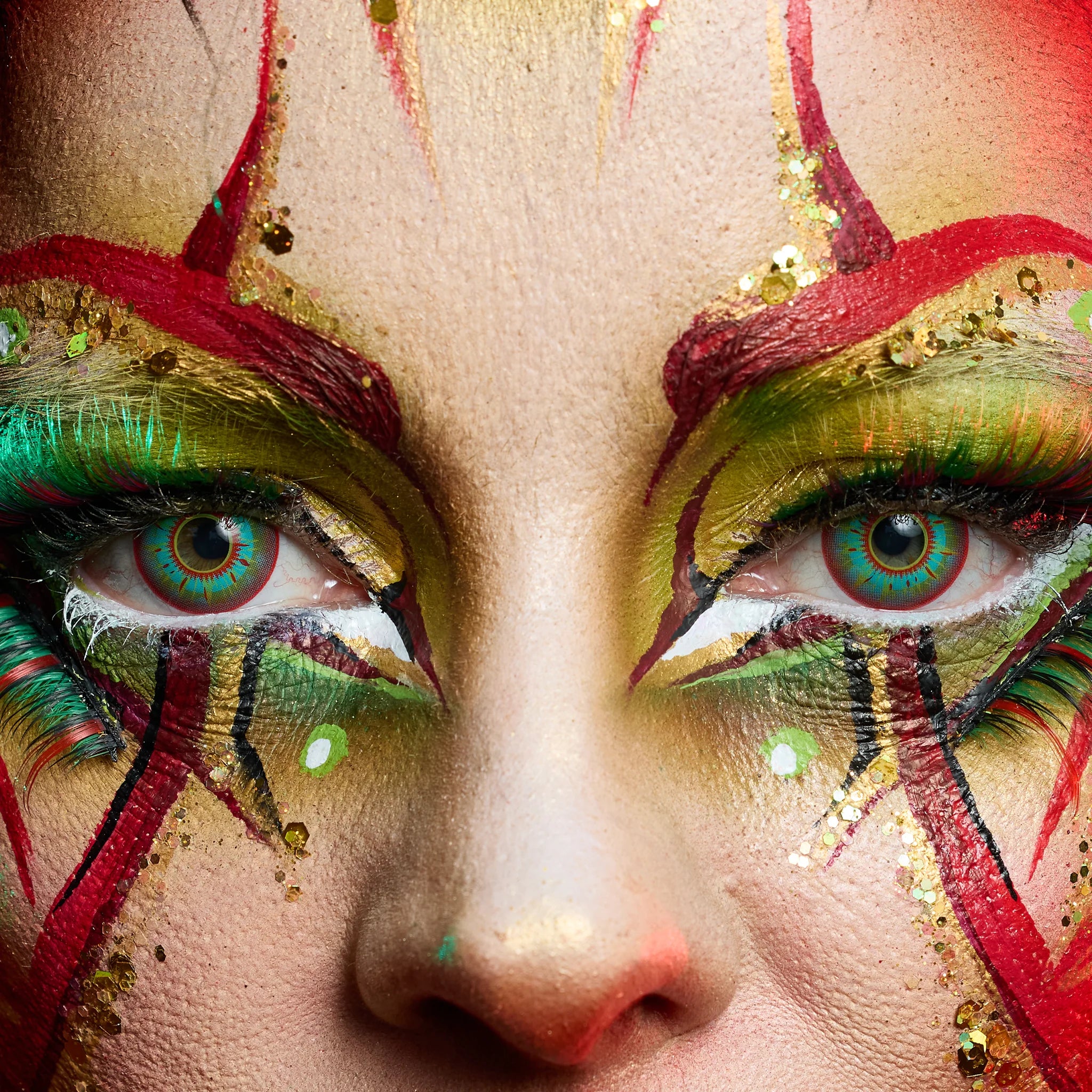 Primal Burning Man lentilles couleur soleil bleu jaune