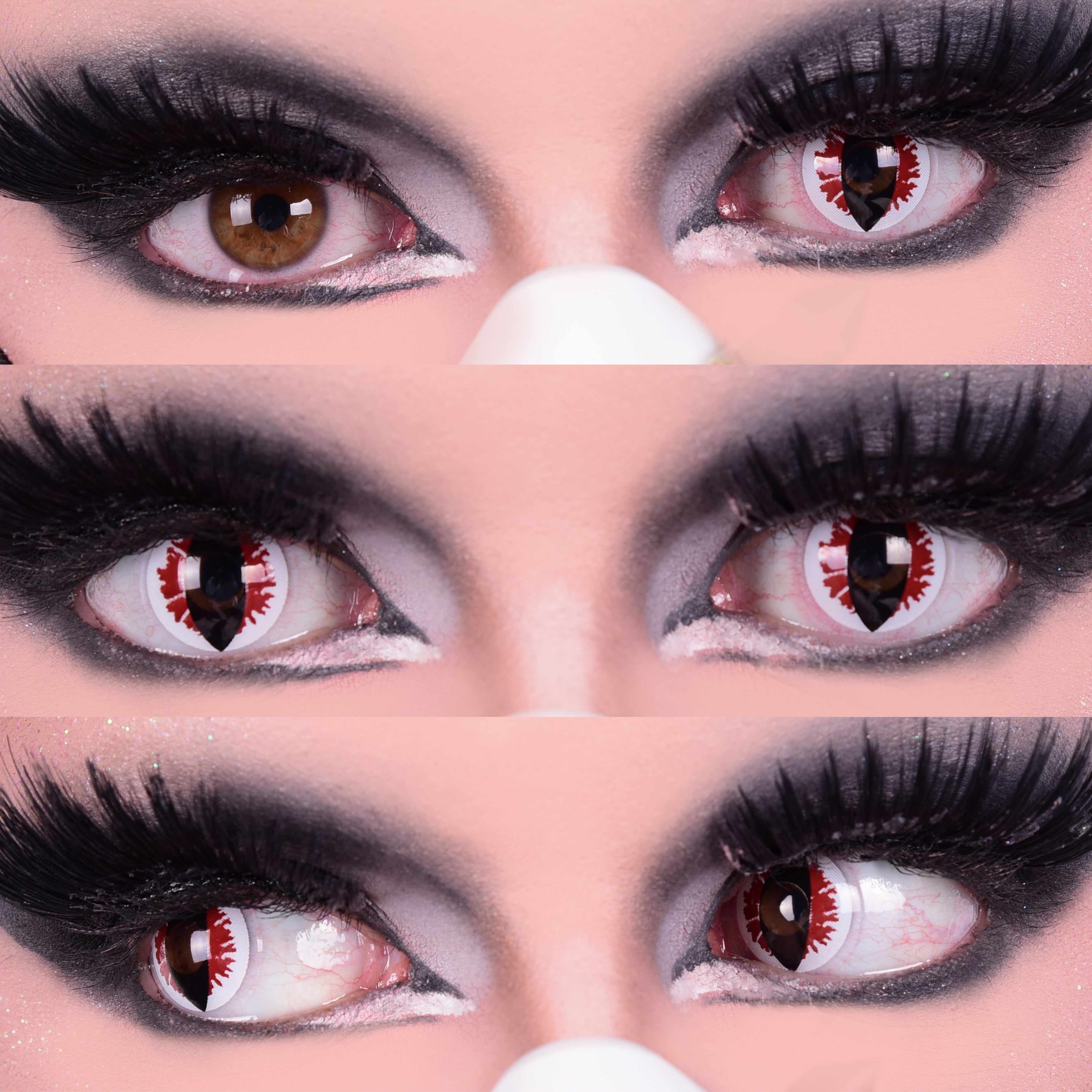 PRIMAL Devil Eyes lentilles contact blanches rouges