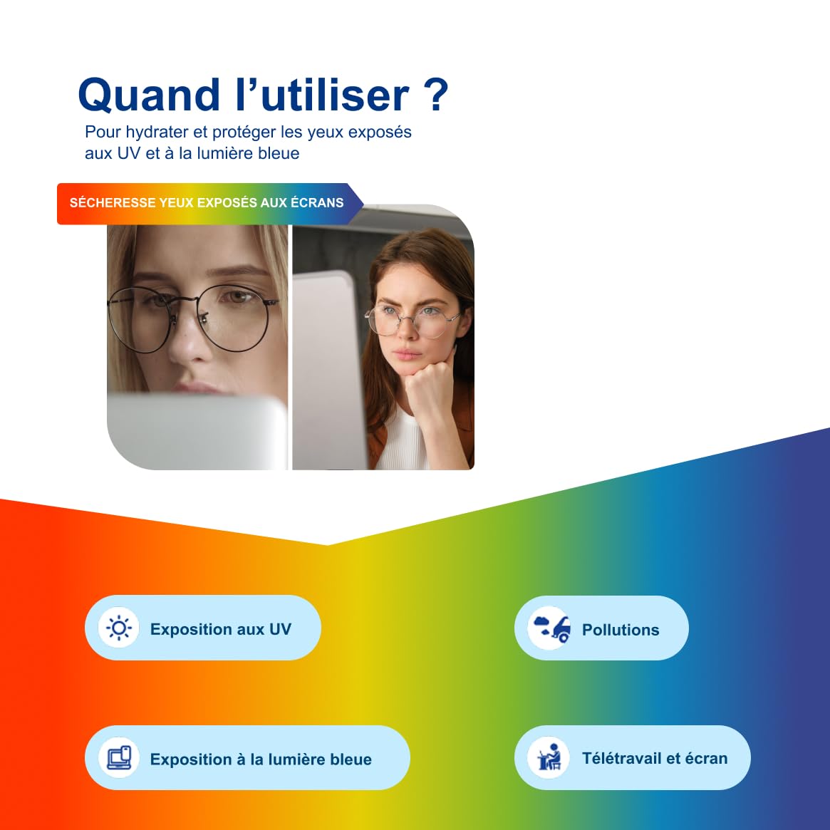 Aqualarm Écran gouttes lumière bleue 2x10 ml acide hyaluronique