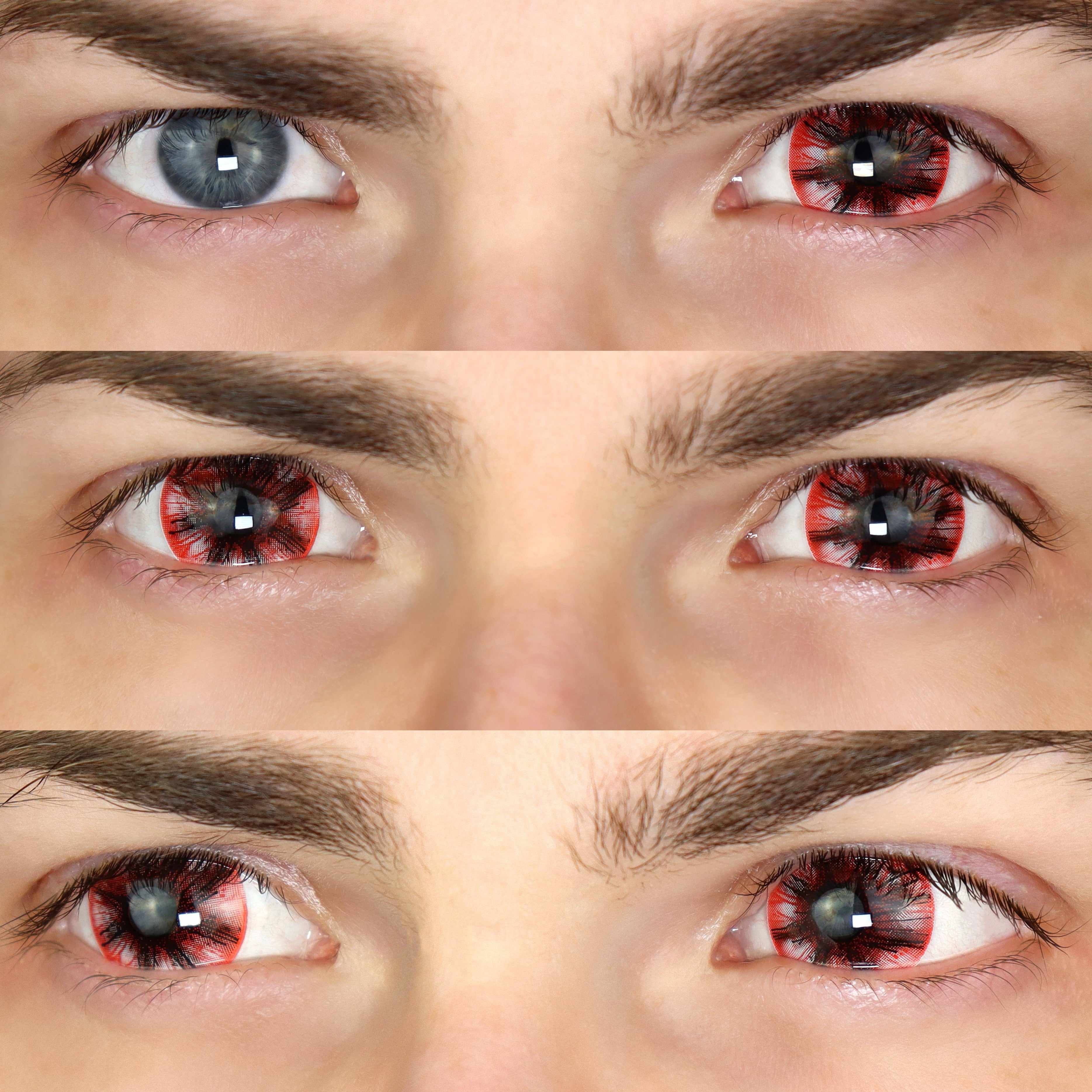 PRIMAL Doom lentilles de contact rouge noir blanc