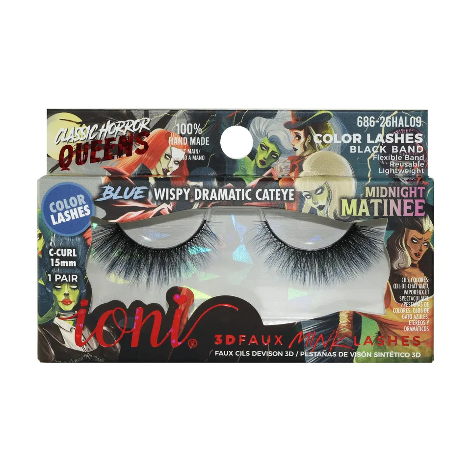 IONI Midnight Matinee faux cils bleus cat-eye horreur 09