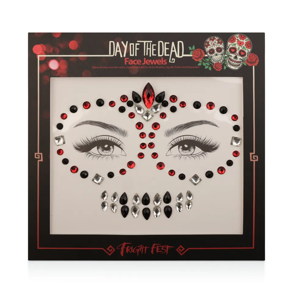 Fright Fest Face Jewels Day of the Dead strass visage