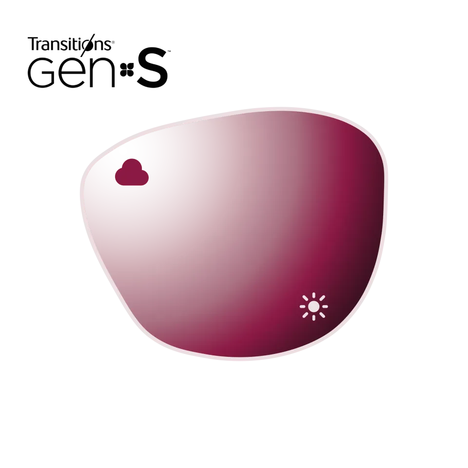 Transitions Gen S verres photochromiques miroir rubis Cat.0-3