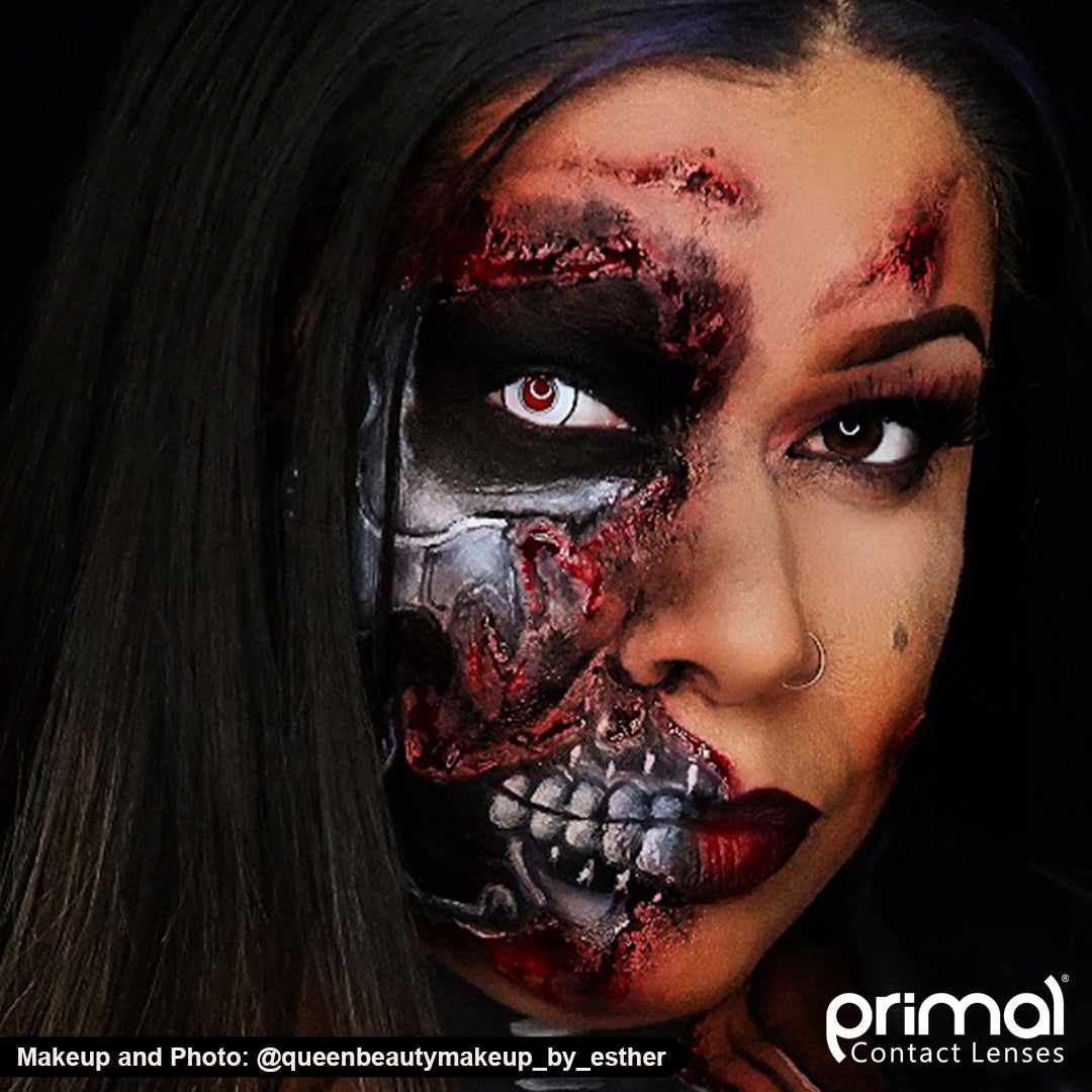 PRIMAL Terminator I lentilles couleur blanc rouge