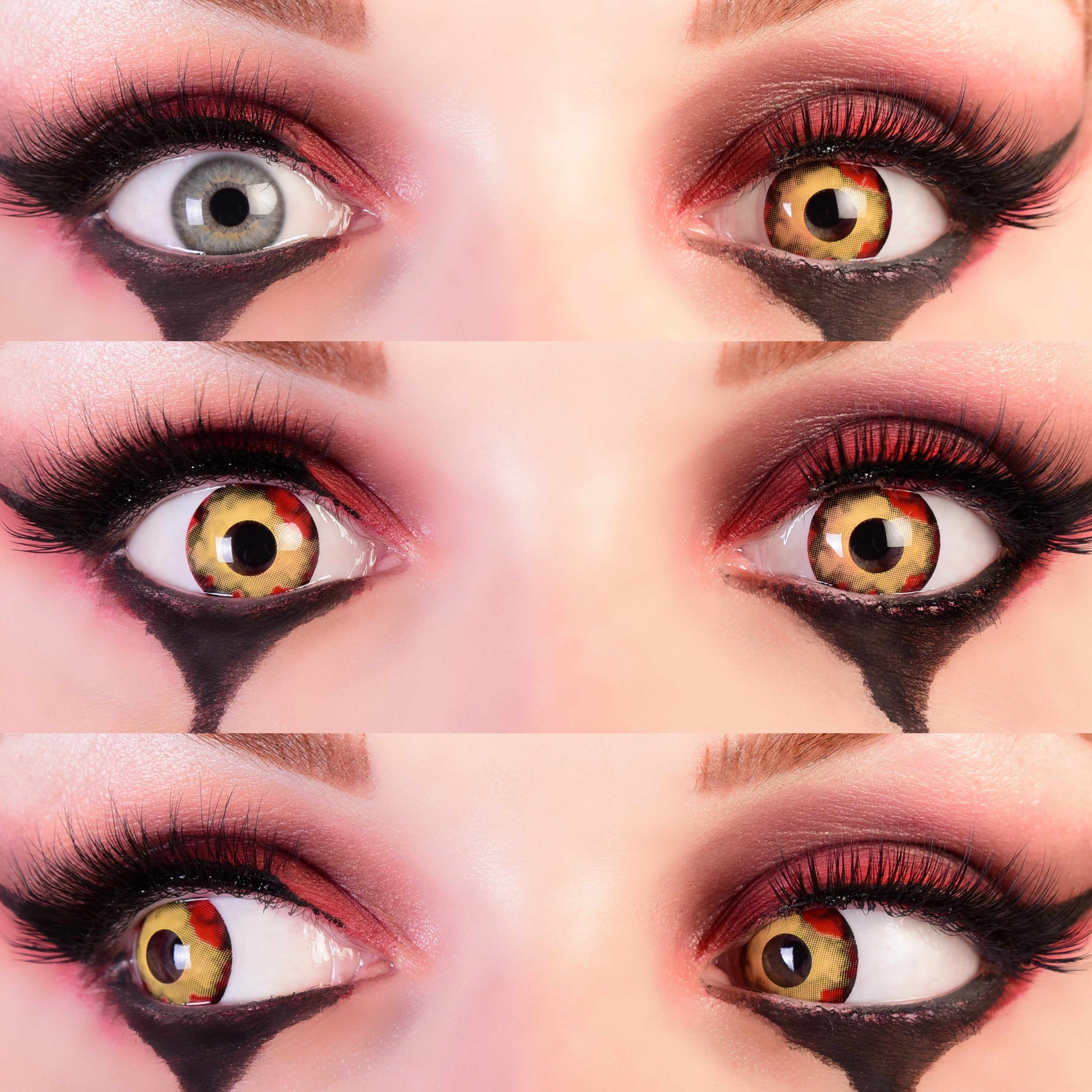 PRIMAL Walking Dead I lentilles jaune et rouge zombie