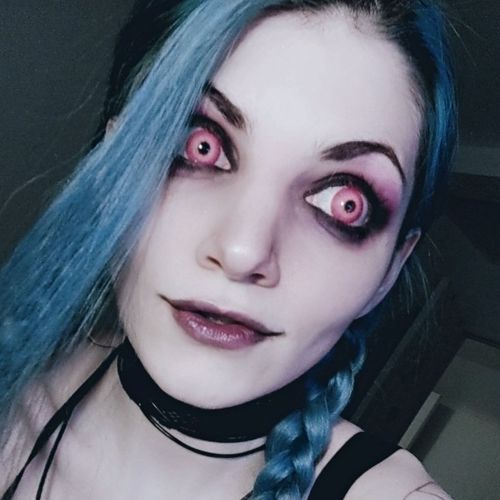Primal Jinx lentilles cosplay rose mini scléra