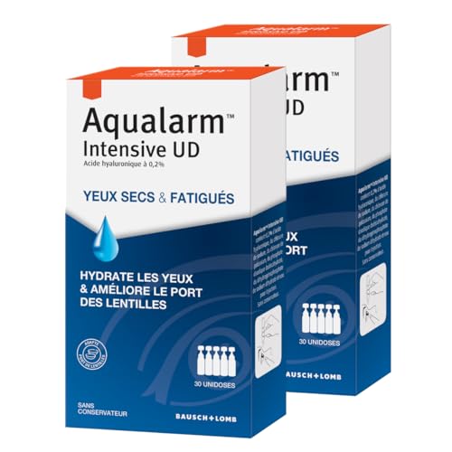 Aqualarm Intensive UD gouttes yeux secs lot 2x30 acide hyaluronique