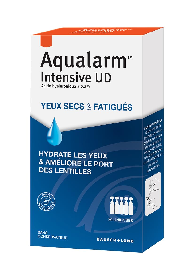 Aqualarm Intensive UD gouttes yeux secs lot 2x30 acide hyaluronique
