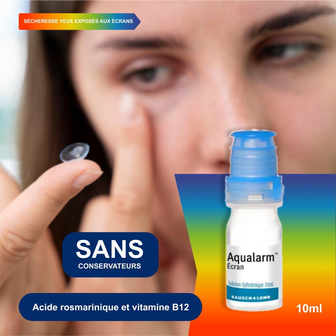 Aqualarm Écran gouttes lumière bleue 2x10 ml acide hyaluronique