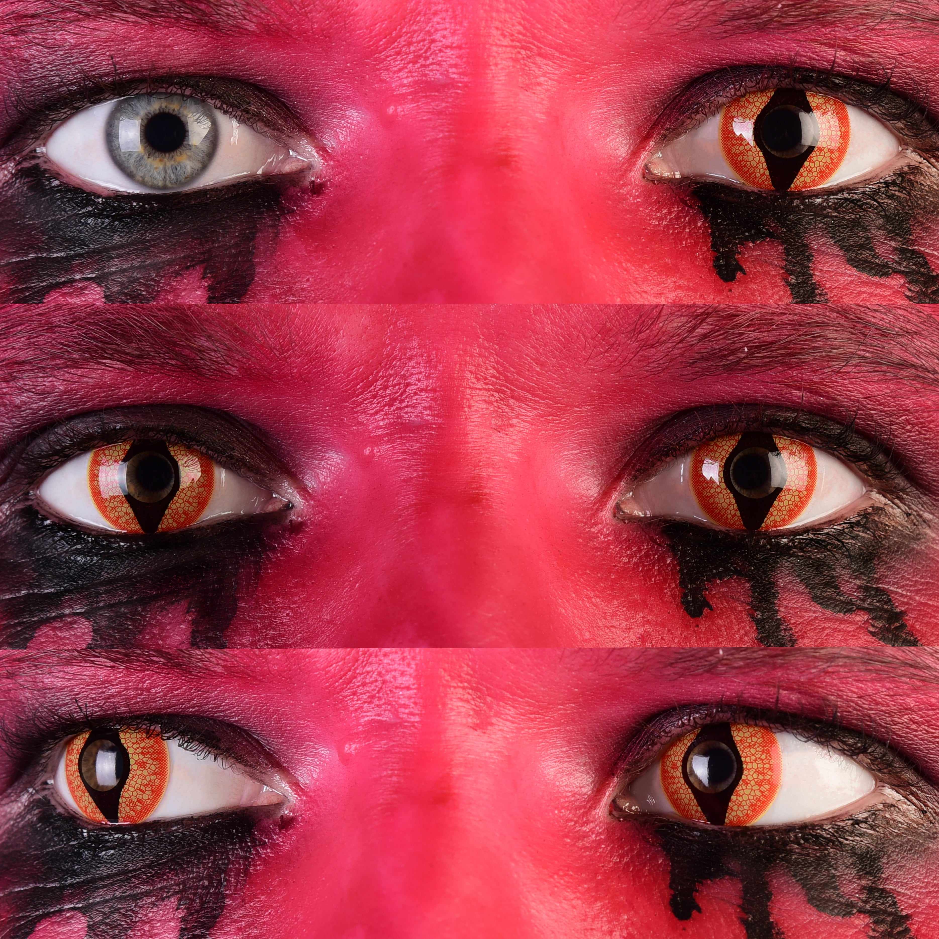 Primal Diablo lentilles cosplay orange œil de chat