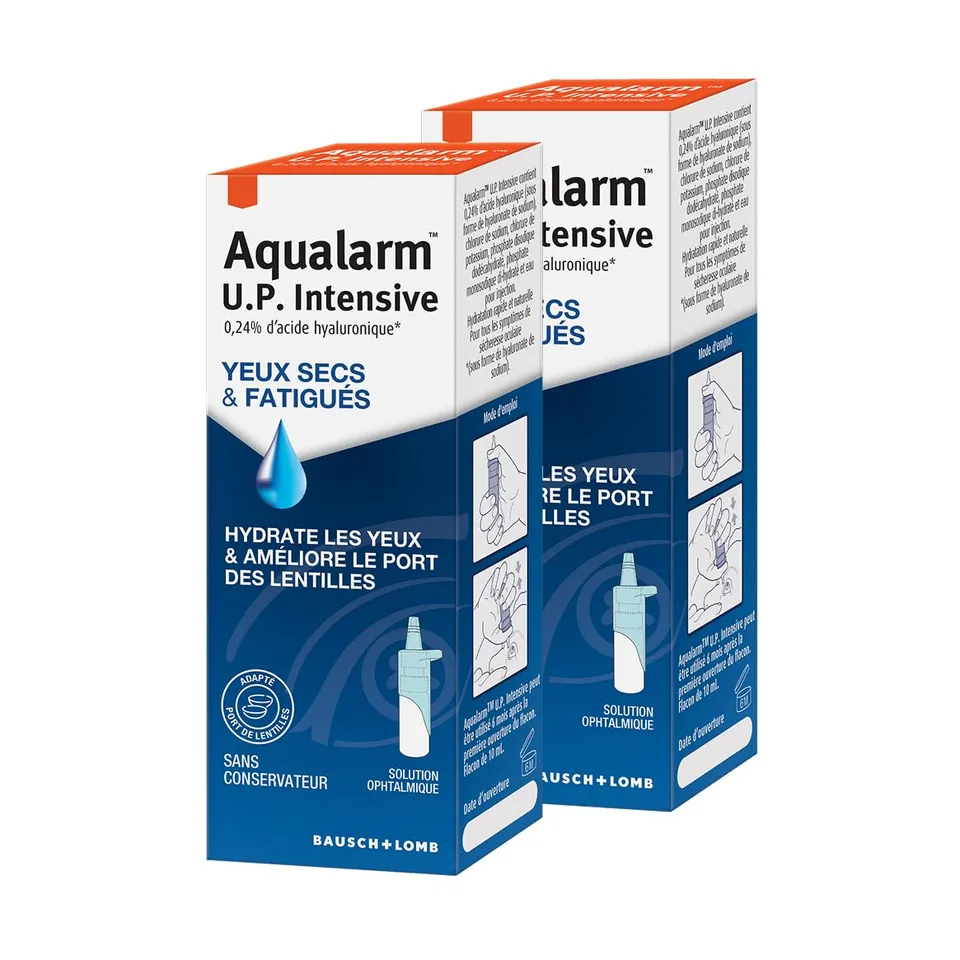 Aqualarm U.P. Intensive gouttes yeux secs 2x10ml hyaluronique