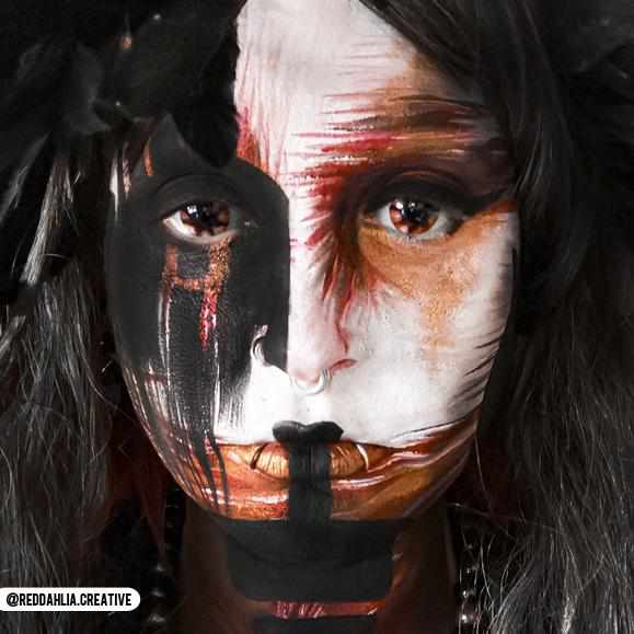 PRIMAL Doom lentilles de contact rouge noir blanc