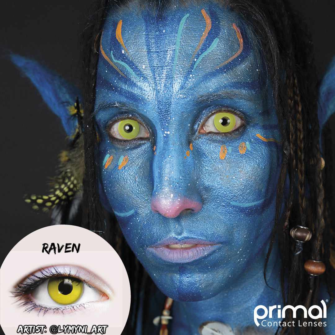PRIMAL Raven lentilles de contact jaunes opaques cosplay
