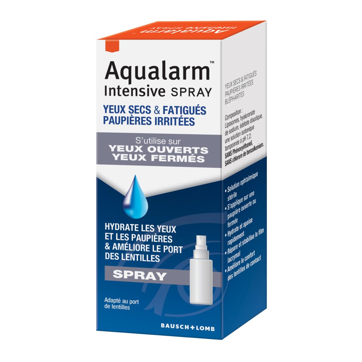 Aqualarm Intensive Spray yeux secs 2x10ml acide hyaluronique