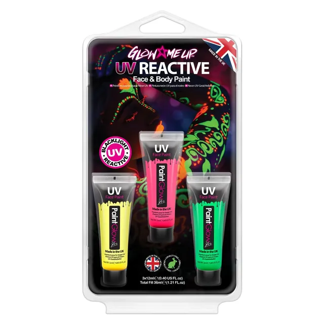 Primal PaintGlow maquillage néon UV palette clamshell