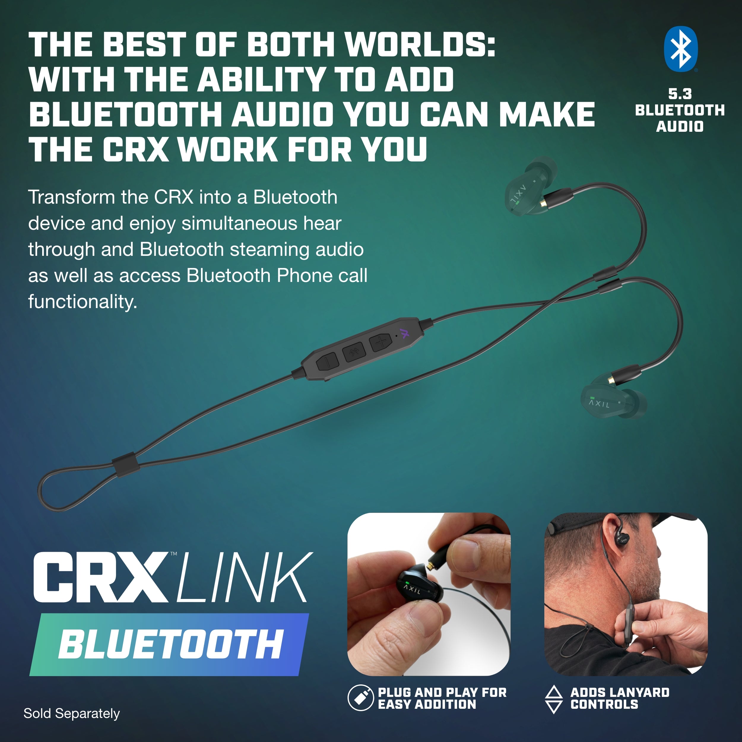 AXIL CRX écouteurs protection auditive IP65