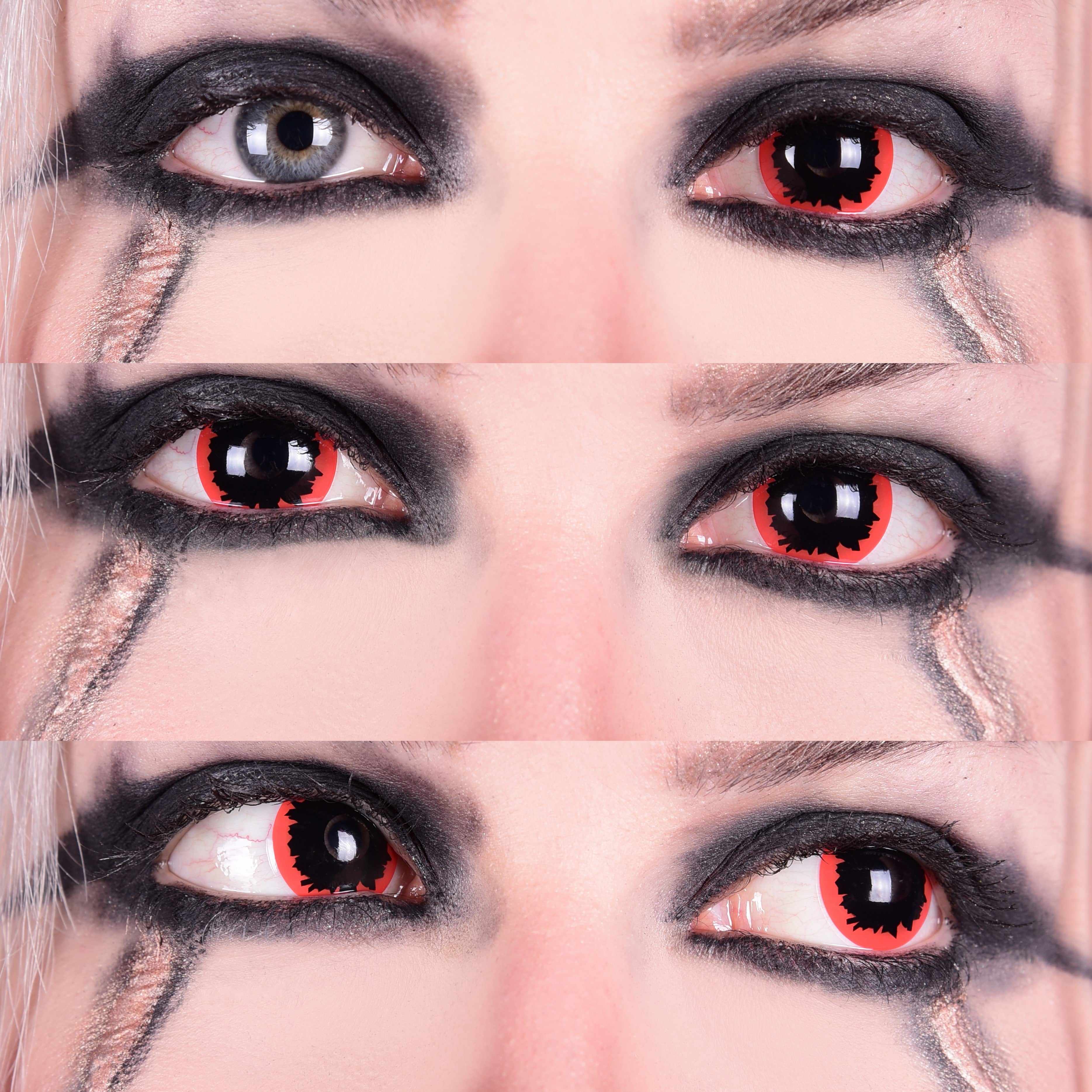 Primal Red Witch lentilles couleur rouge noir 15,2 mm