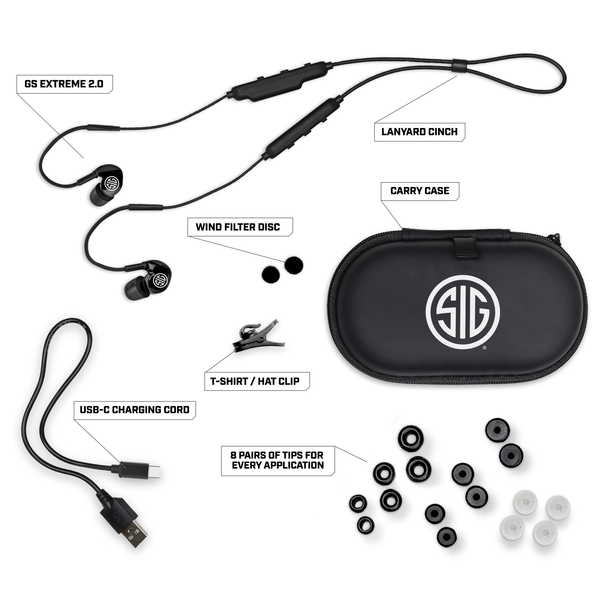 AXIL GS Extreme SIG SAUER écouteurs bluetooth 29 dB mousse