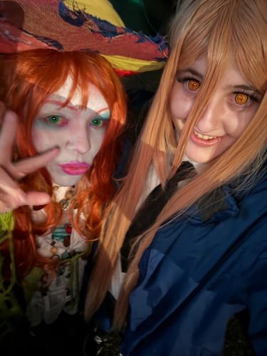 Primal Power Lentilles cosplay jaune rouge Chainsaw