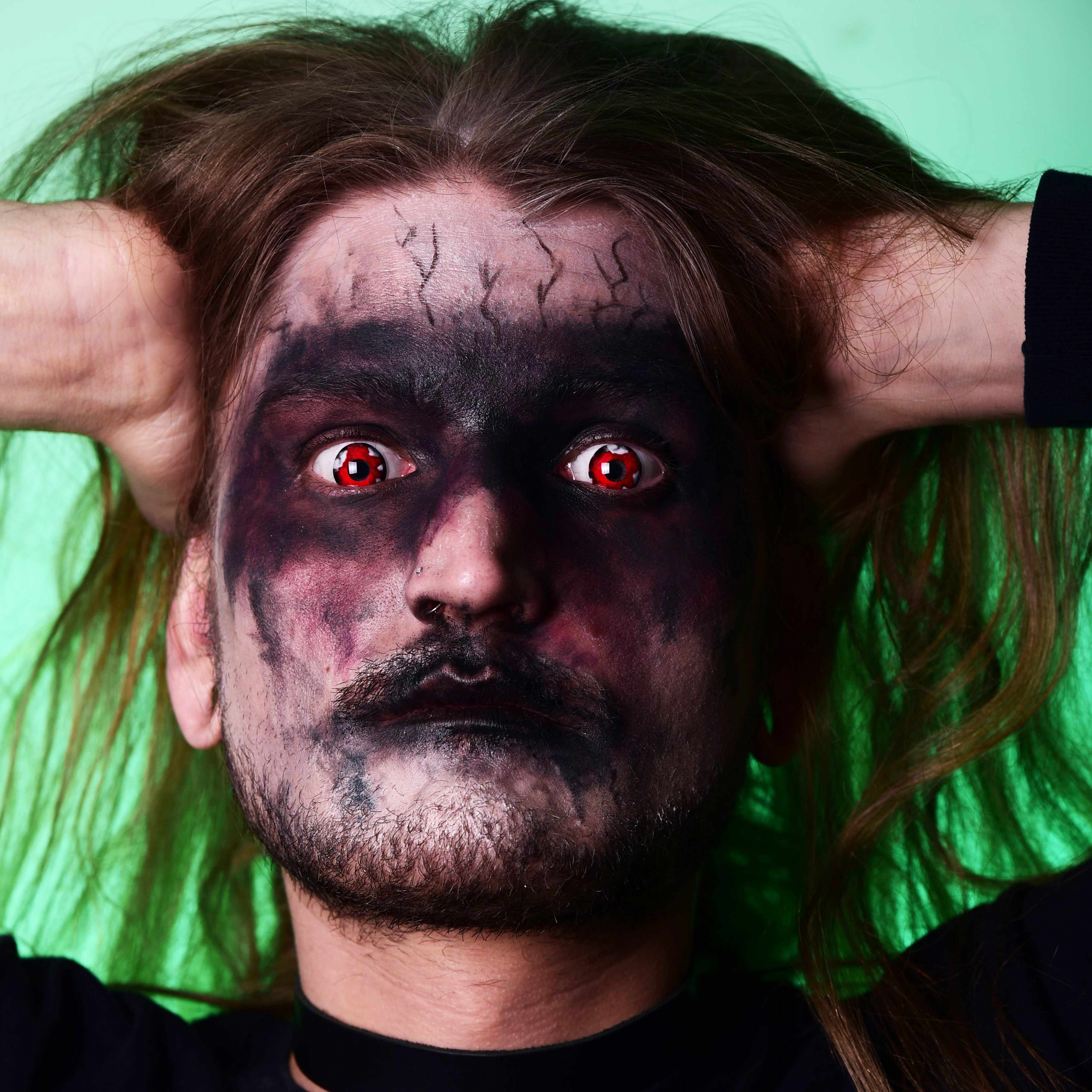 PRIMAL Walking Dead II lentilles cosplay rouges zombie
