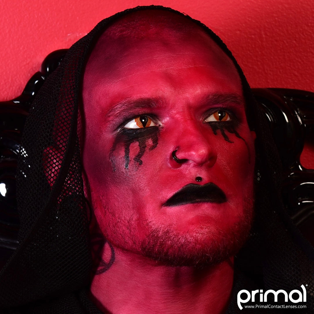 Primal Diablo lentilles cosplay orange œil de chat