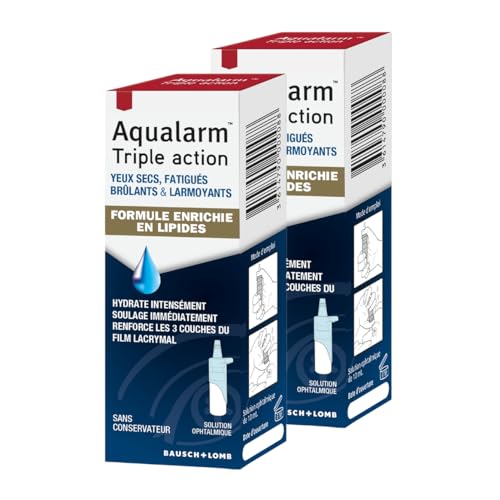 Aqualarm Triple Action gouttes yeux très secs 2x10 ml lipides