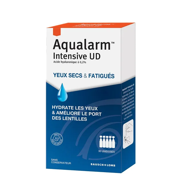 AQUALARM Intensive UD gouttes yeux 30 unidoses hyaluronique