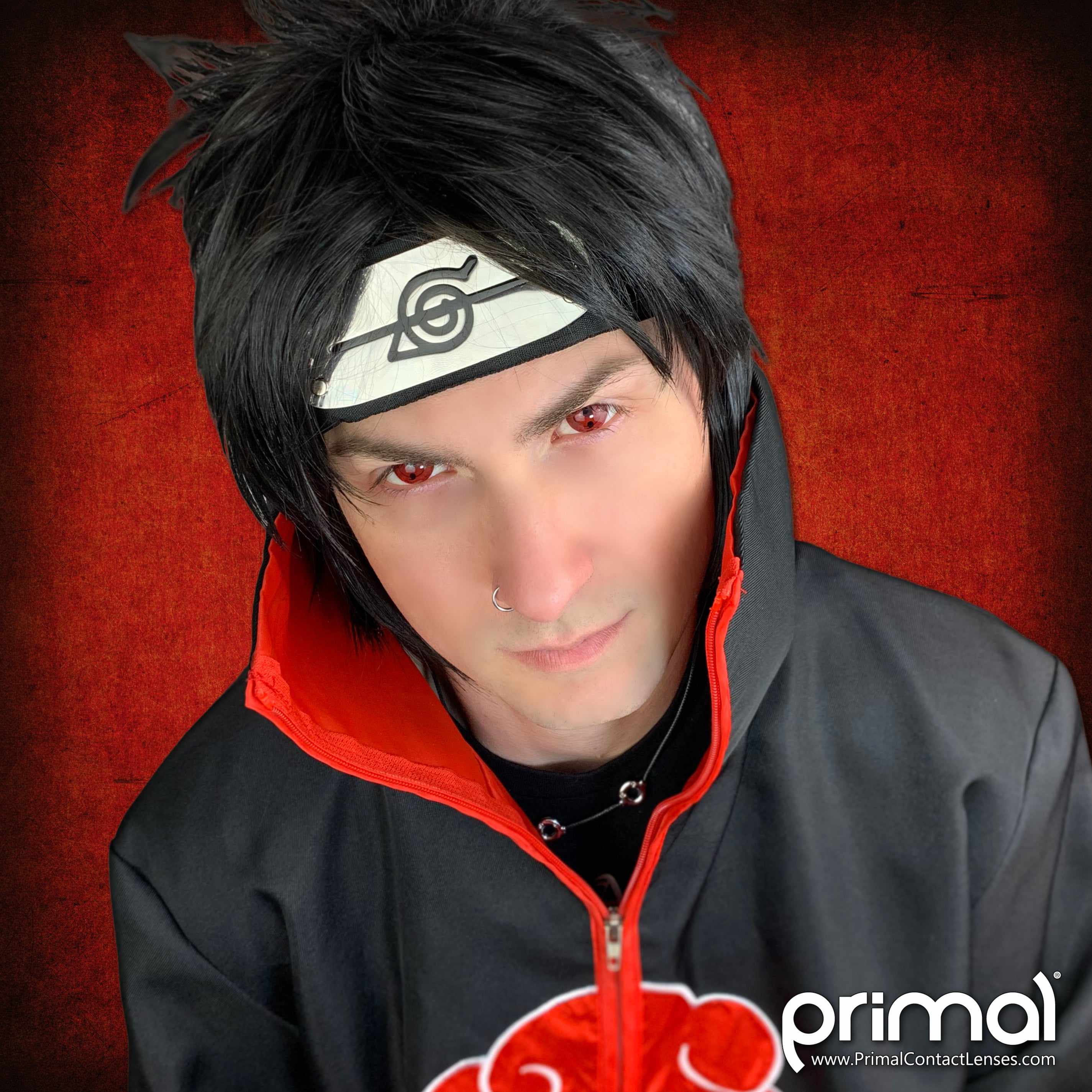 PRIMAL Sharingan lentilles rouges cosplay anime