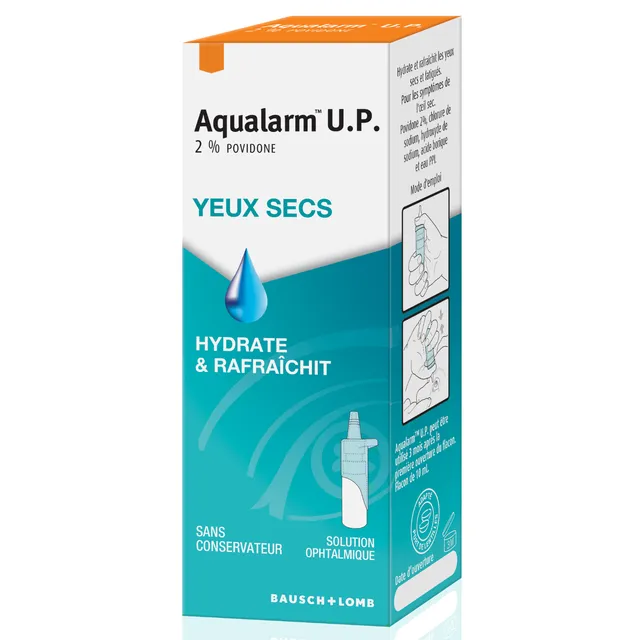 Bausch + Lomb Aqualarm UP gouttes flacon 10 ml inconfort povidone