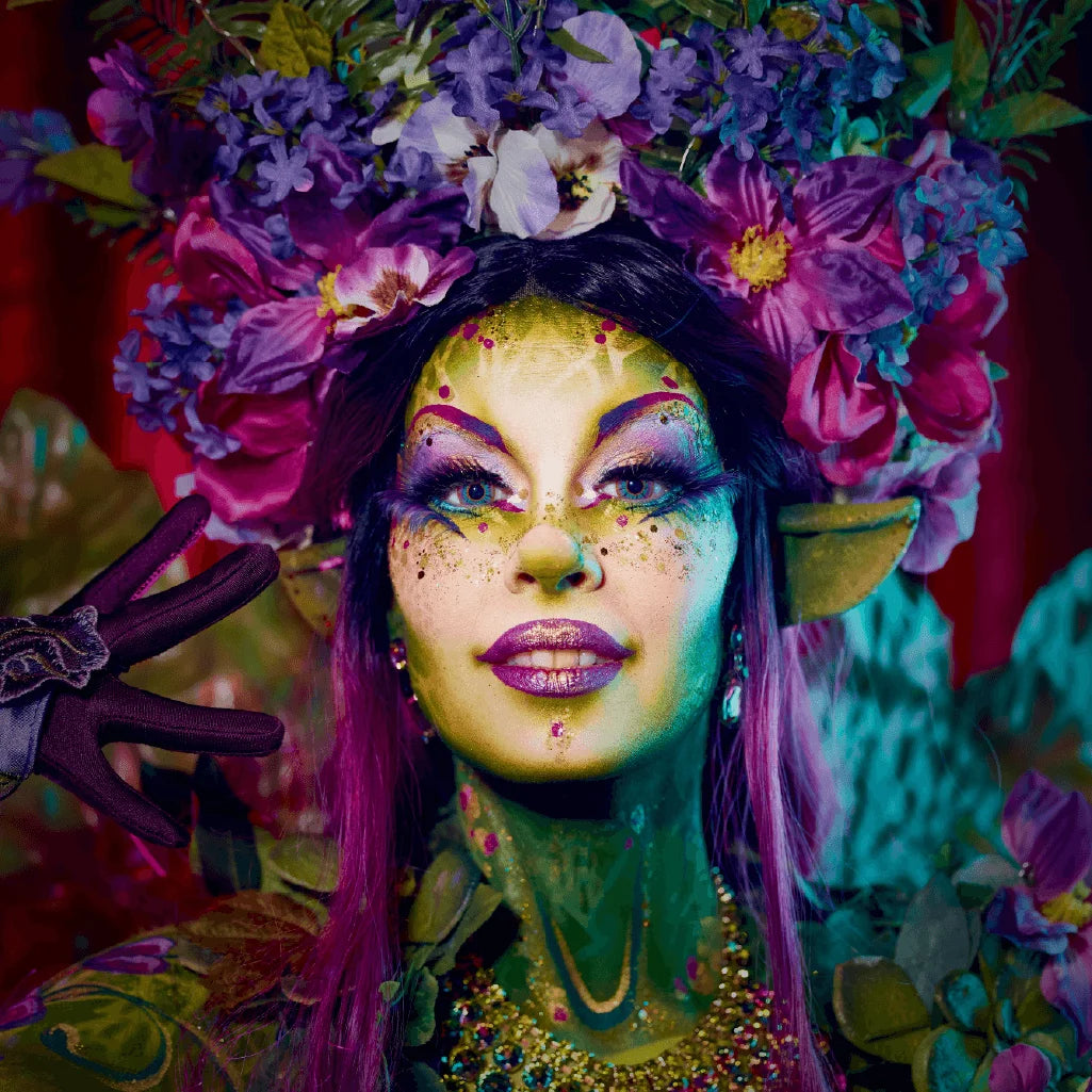 Primal Aztec lentilles cosplay jaune bleu violet