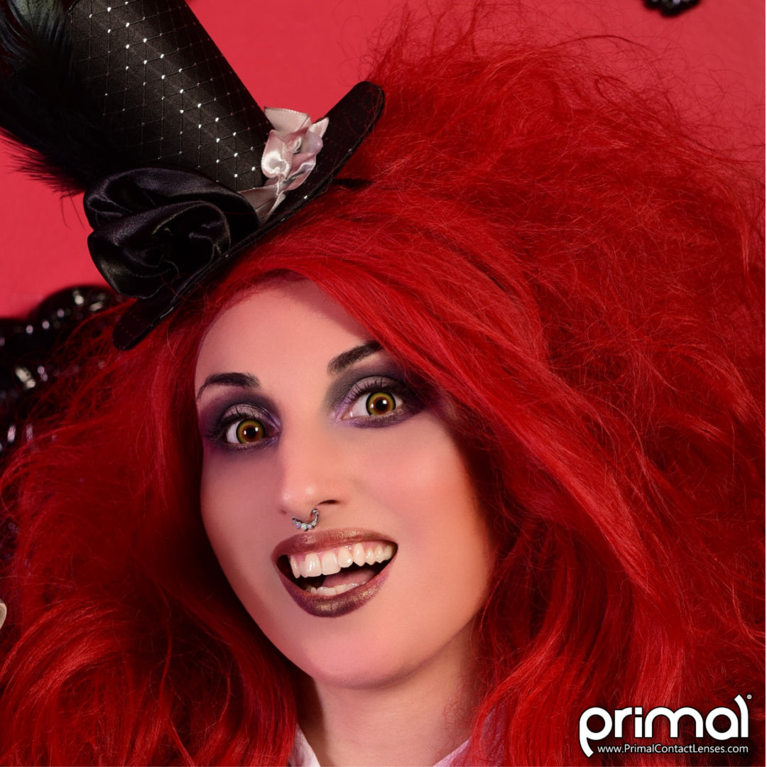 PRIMAL Mad Hatter lentilles fantaisie orange jaune opaque