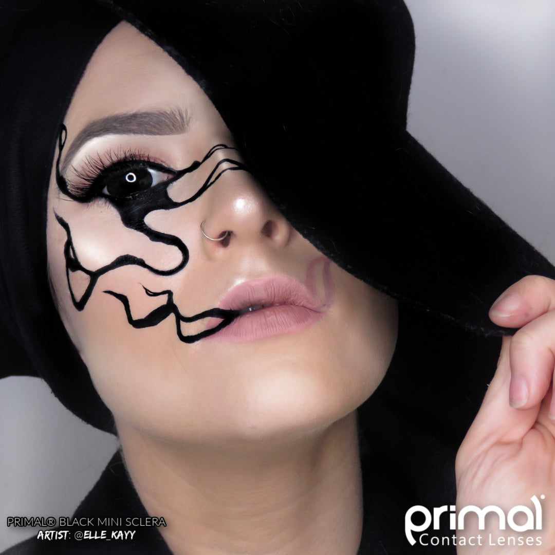 Primal Black Mini Sclera lentilles noires opaques noir total