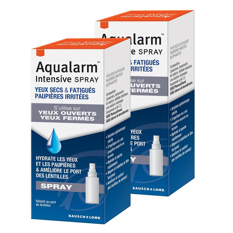 Aqualarm Intensive Spray yeux secs 2x10ml acide hyaluronique