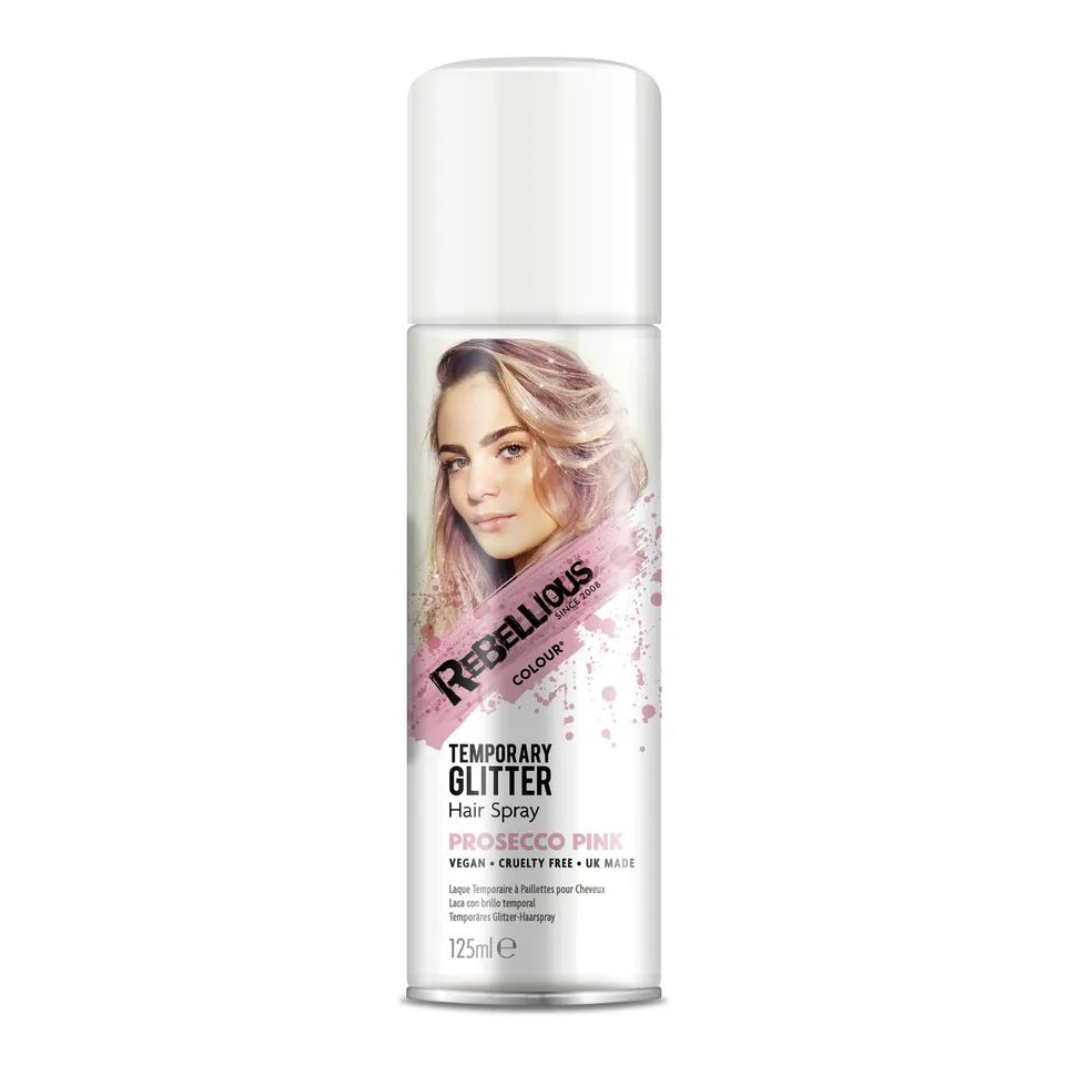 PaintGlow Rebellious Prosecco Pink spray paillettes cheveux 125 ml