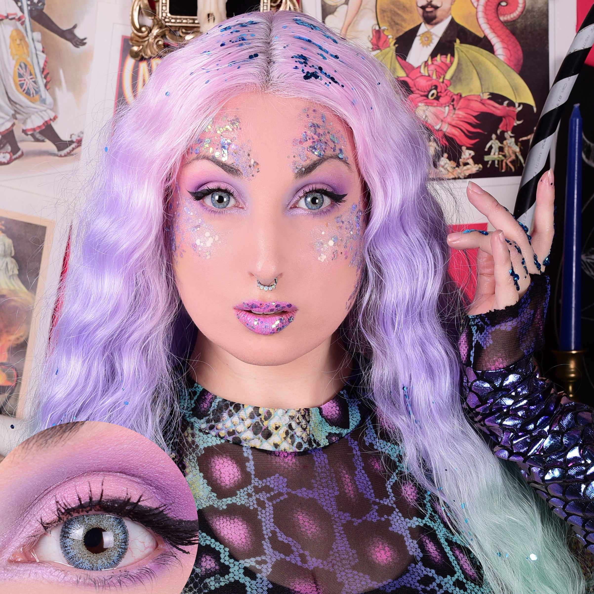 PRIMAL Dream Ocean lentilles bleues 14 mm opaques