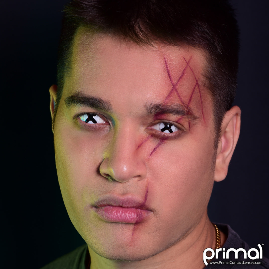 PRIMAL Deadman I lentilles blanches noires croix sans correction